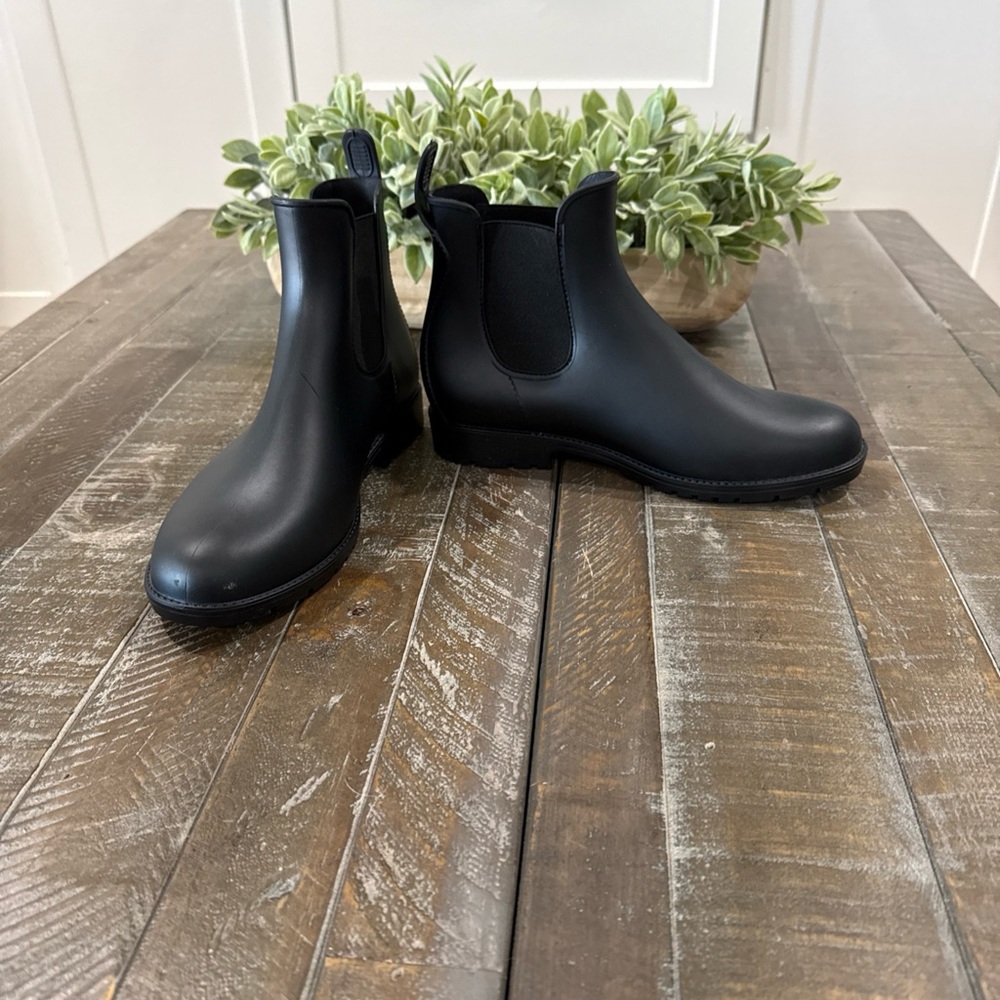 ASGARD Women's Chelse Ankle Rain Boots Waterproof Black Matte Size 8 / 38.5 NWOT